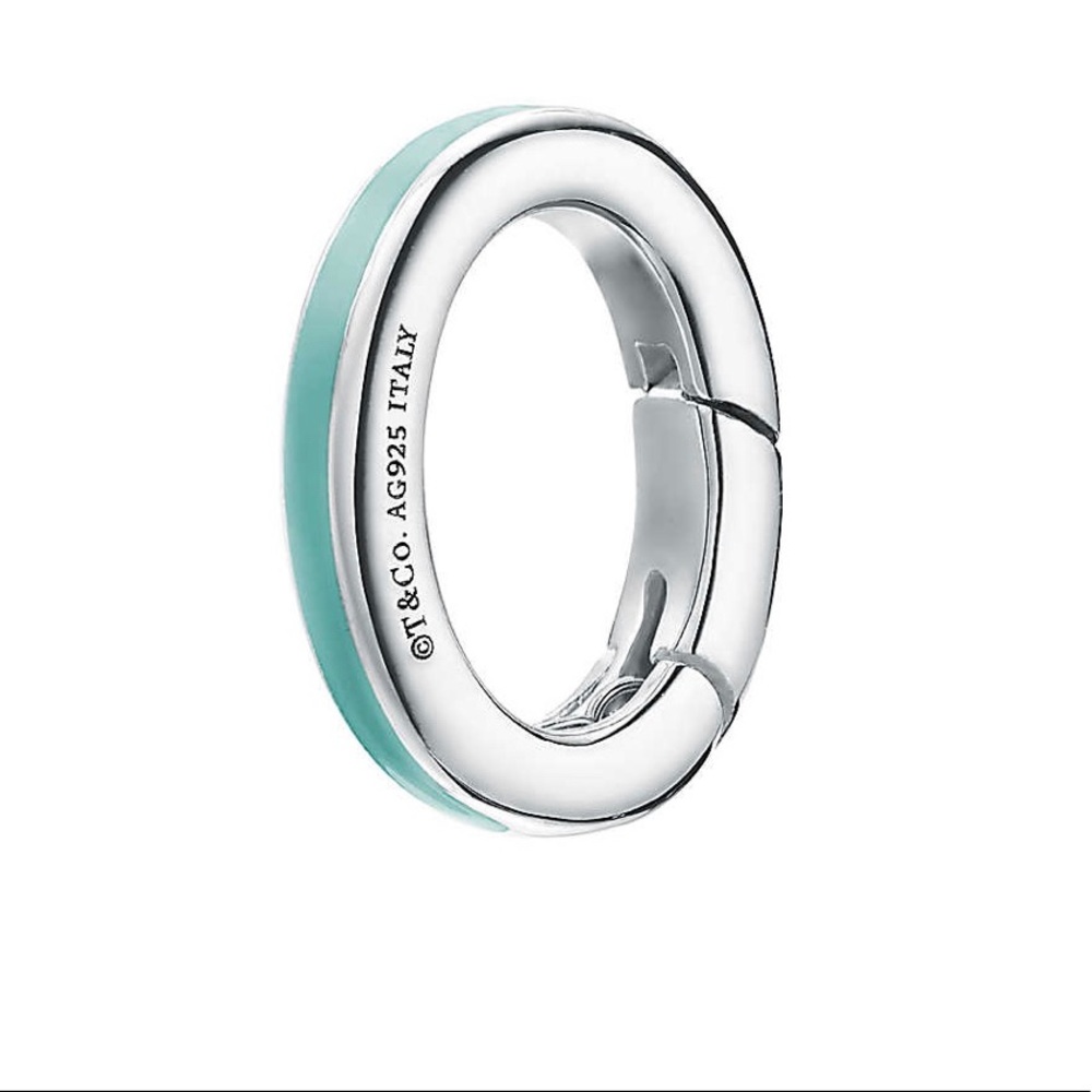 Tiffany & Co Blue Enamel Clasping Link NEW
